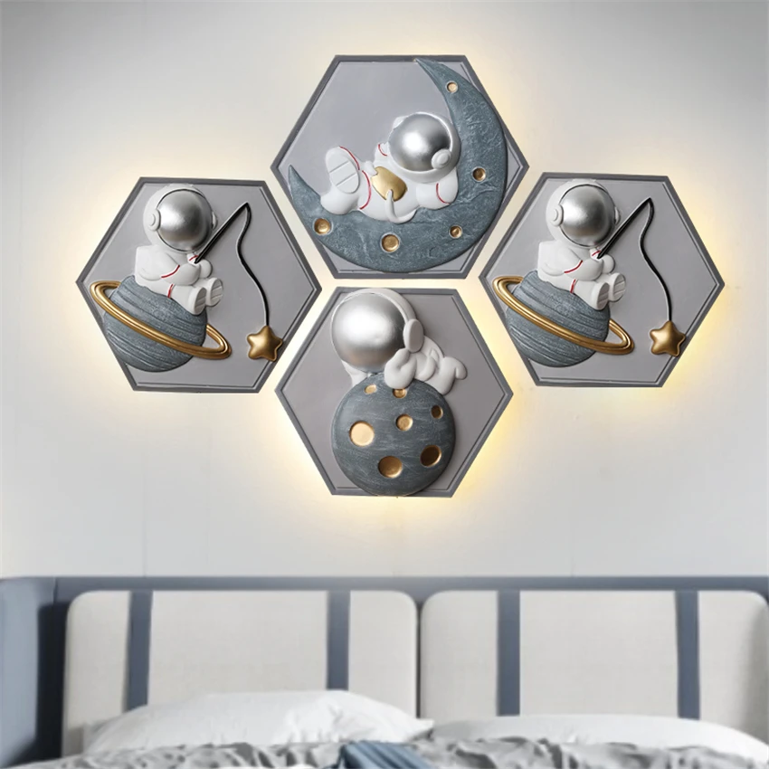 Nordic Cartoon Astronaut Wall Lamps Children Room Resin LED Fixture Bedroom Bedside Corridor Aisle Cloakroom Decor Wall Lights
Nordic Cartoon Astronaut Wall Lamps Children Room Resin LED Fixture Bedroom Bedside Corridor Aisle Cloakroom Decor Wall Lights