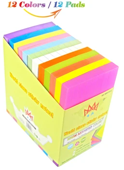 4A Sticky Notes,3 x 5 Inches,Neon Assorted,Lined,12 Colors,Self-Stick Notes,100 Sheets/Pad,12 Pads/Pack,4A 30512-L
4A Sticky Notes,3 x 5 Inches,Neon Assorted,Lined,12 Colors,Self-Stick Notes,100 Sheets/Pad,12 Pads/Pack,4A 30512-L