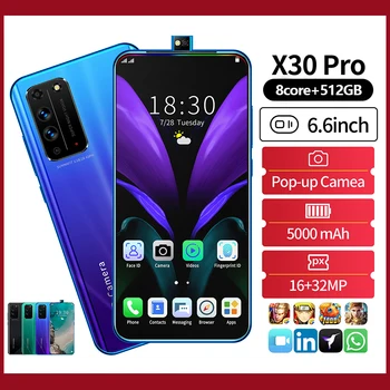 X30 pro 8+512GB Andriod Phone 6.6 Inch Lift Front Camera 5000mAh Smart Phone 16+32MP 10 Core Cell Phone Smartphone Free Shipping
X30 pro 8+512GB Andriod Phone 6.6 Inch Lift Front Camera 5000mAh Smart Phone 16+32MP 10 Core Cell Phone Smartphone Free Shipping