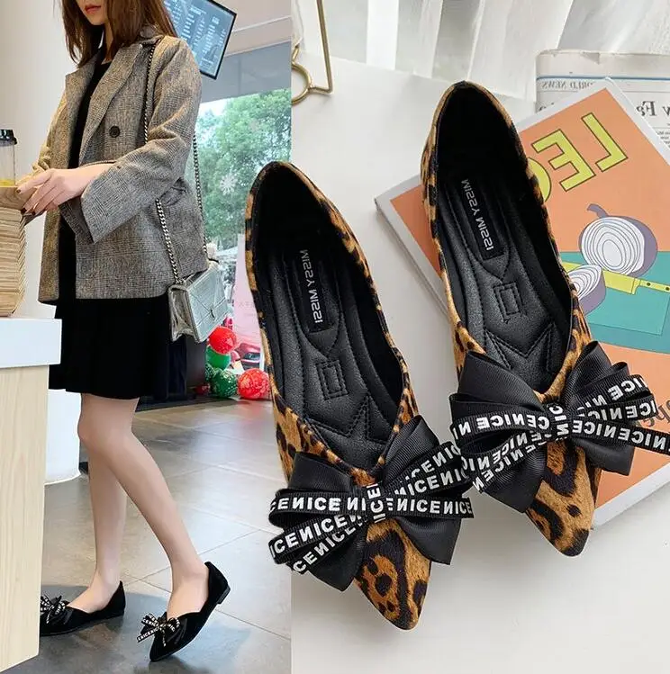 2019 Spring New Ladies Big Bow-Knot Flats Leopard Printed Pointed Toe Women Loafers Party Office Fashion Casual Shoes
2019 Spring New Ladies Big Bow-Knot Flats Leopard Printed Pointed Toe Women Loafers Party Office Fashion Casual Shoes