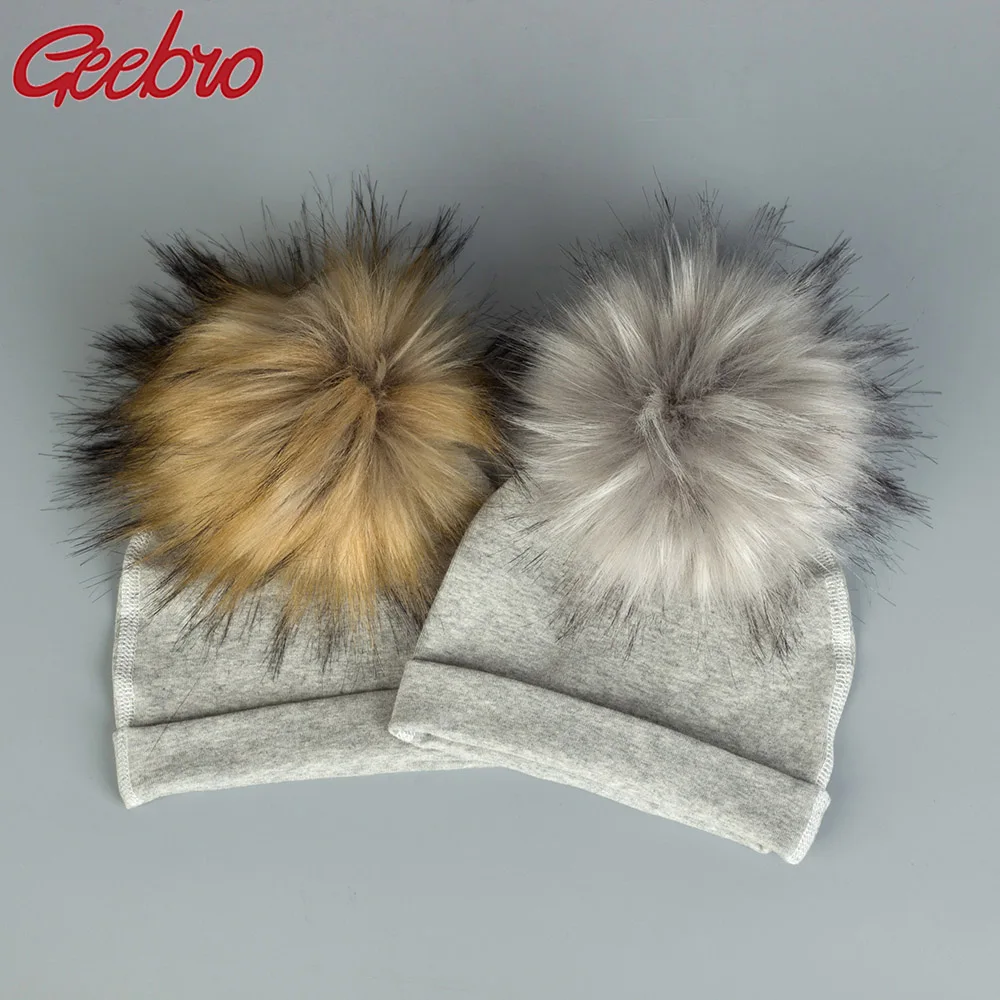 Geebro Cotton Newborn Hat Faux Fur Baby Cap Pompom Bobble Hat For Kids Winter Boys Girls Caps Artificial Fur Children's Hats
Geebro Cotton Newborn Hat Faux Fur Baby Cap Pompom Bobble Hat For Kids Winter Boys Girls Caps Artificial Fur Children's Hats