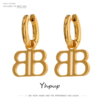 Yhpup Trendy Letter B Metal Hoop Earrings for Women Statement 18 K Plated Texture Temperament Earrings Jewelry Aretes De Mujer
Yhpup Trendy Letter B Metal Hoop Earrings for Women Statement 18 K Plated Texture Temperament Earrings Jewelry Aretes De Mujer