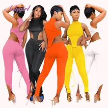 Women Summer Workout Two Piece Set Solid Sleeveless Drawstring Tank Tops Legging Sweatpants Outfit Jooger Matching Set Tracksuit
Women Summer Workout Two Piece Set Solid Sleeveless Drawstring Tank Tops Legging Sweatpants Outfit Jooger Matching Set Tracksuit