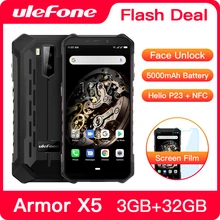 Ulefone armadura X5 resistente Smartphone Android 9,0 Octa-core Helio P23 NFC IP68 3GB 32GB 5000mAh teléfono celular 4G teléfono móvil Android(China)