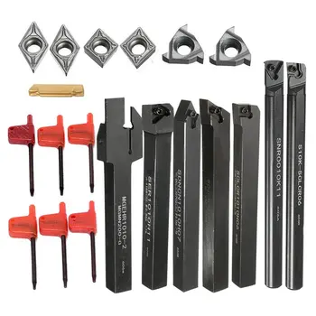 21Pcs/Set 12mm Shank Lathe Turning Tool Holder Boring Bar + Insert Blades + Wrench S12M-SCLCR06/SER1212H16/SCL1212H06
21Pcs/Set 12mm Shank Lathe Turning Tool Holder Boring Bar + Insert Blades + Wrench S12M-SCLCR06/SER1212H16/SCL1212H06