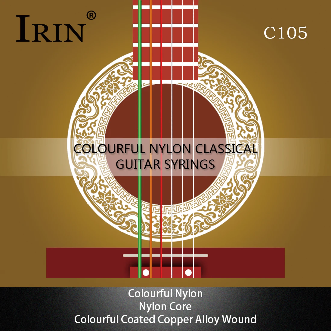 IRIN 6pcs/set (.028-.043) Acoustic Classical Guitar Strings Nylon Core Colorful Coated Copper Alloy Wound C105 Colorful Rainbow
IRIN 6pcs/set (.028-.043) Acoustic Classical Guitar Strings Nylon Core Colorful Coated Copper Alloy Wound C105 Colorful Rainbow