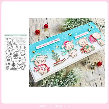 Merry Pigs stamp and Cutting Dies for DIY Scrapbooking Photo Album Decorative Embossing Paper Card Crafts Die Cut 2019
Merry Pigs stamp and Cutting Dies for DIY Scrapbooking Photo Album Decorative Embossing Paper Card Crafts Die Cut 2019