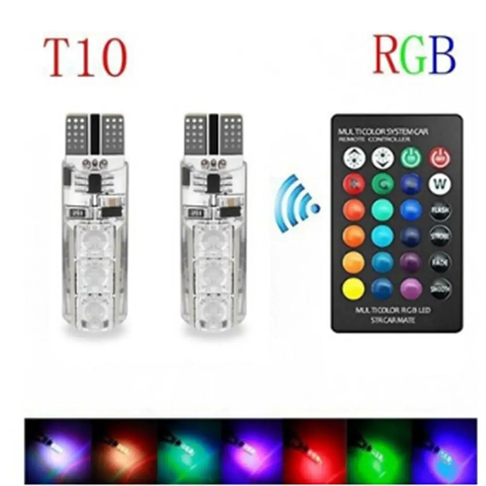 2x T10 Waterproof W5W 501 Car Wedge Side Light Bulb-6SMD 5050 RGB 7 Color LED Remote Control Interior Design T10 Light Car Light
2x T10 Waterproof W5W 501 Car Wedge Side Light Bulb-6SMD 5050 RGB 7 Color LED Remote Control Interior Design T10 Light Car Light