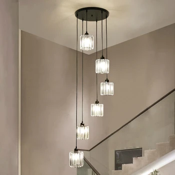 Crystal Glass Luxury LED Chandelier E27 Modern Simple Round Pendant Lamp Square Duplex Staircase Villa Long Hanging Light
Crystal Glass Luxury LED Chandelier E27 Modern Simple Round Pendant Lamp Square Duplex Staircase Villa Long Hanging Light