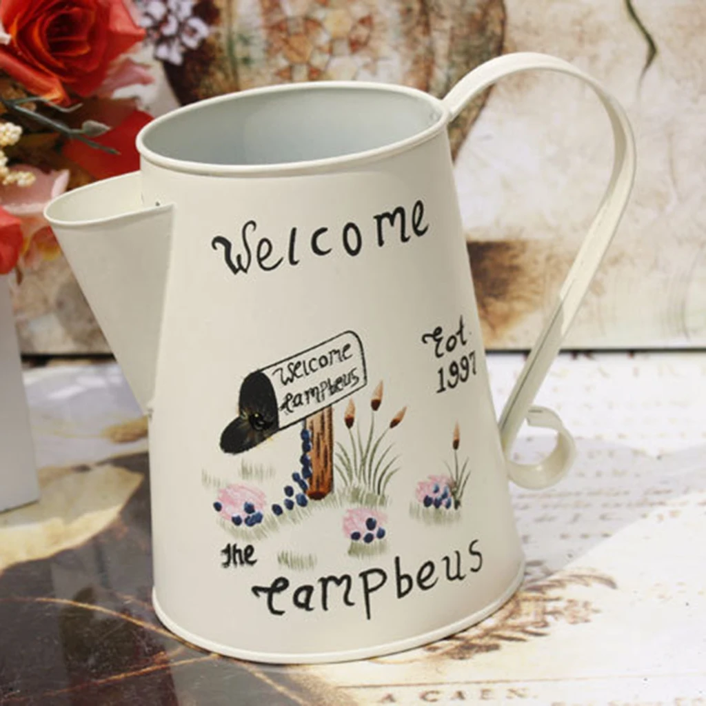 Country Style Metal Vase Flower Pot Jug Holder Wedding Centre Piece WELCOME Country Style Metal Vase Flower Pot Jug Holder Wedding Centre Piece WELCOME