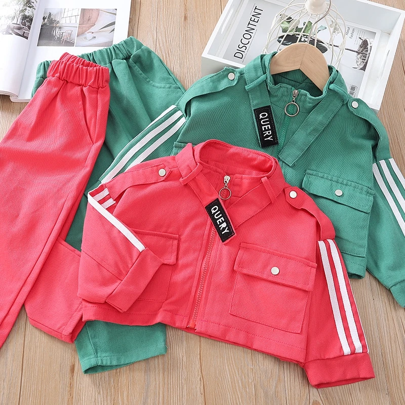 Autumn Girl Tooling Denim Set Children's Net Red Ocean Stripe Long Sleeve Top + Solid Color Pants Fashion Two Piece Sets
Autumn Girl Tooling Denim Set Children's Net Red Ocean Stripe Long Sleeve Top + Solid Color Pants Fashion Two Piece Sets