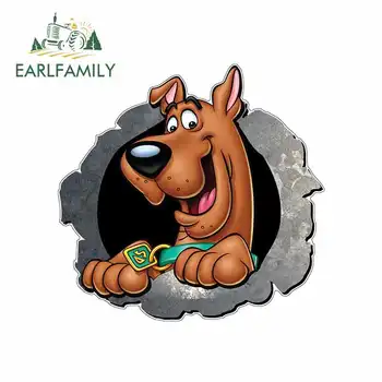 

EARLFAMILY 13cm x 12.7cm for Scooby Doo Hole Funny Car Stickers Vinyl Sunscreen RV VAN Fine Decal JDM Car Accessories Comic Sign