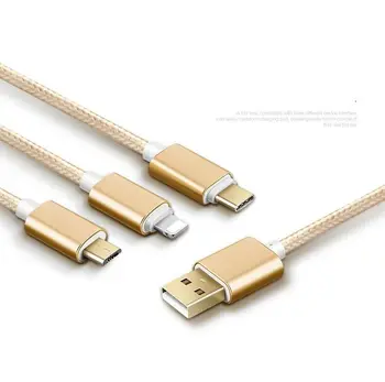 3in1 Multi-function Android ios Type-C charging cable Nylon braided data cable Mobile phone data cable
3in1 Multi-function Android ios Type-C charging cable Nylon braided data cable Mobile phone data cable