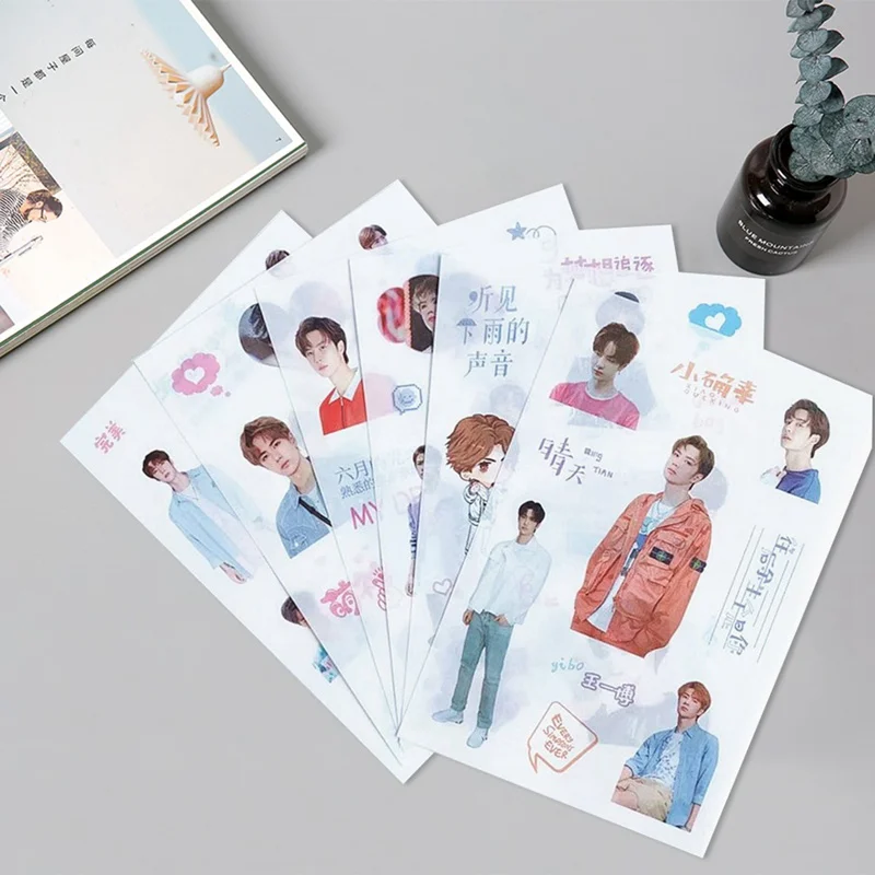 6 Sheets/Set Chen Qing Ling Decorative Sticker Xiao Zhan Wang Yibo Scrapbooking DIY Diary Album Label Stickers
6 Sheets/Set Chen Qing Ling Decorative Sticker Xiao Zhan Wang Yibo Scrapbooking DIY Diary Album Label Stickers