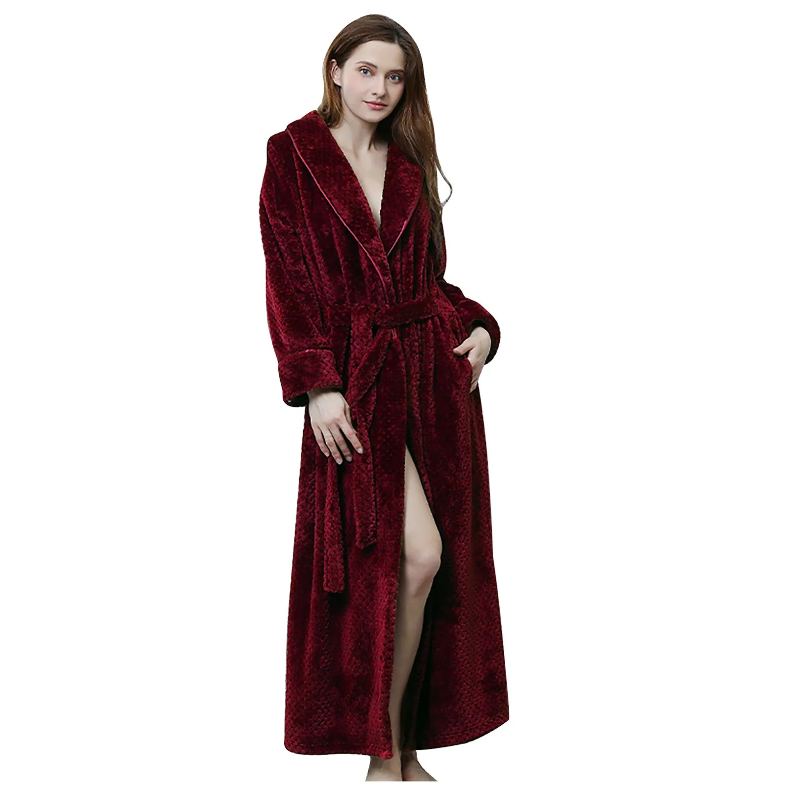 

Couple robes pajamas sets Solid Thickened Fala Fleece Bathrobes Robes Pajamas Waistband Pocket Suits fashion 2021