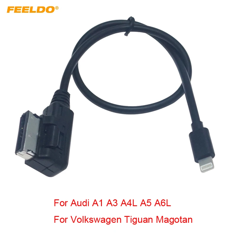

FEELDO AMI/MDI Interface To Lightning Jack Power Charger Only Adapter Cable For Audi/Volkswagen Car(Model Year:2009~2014)