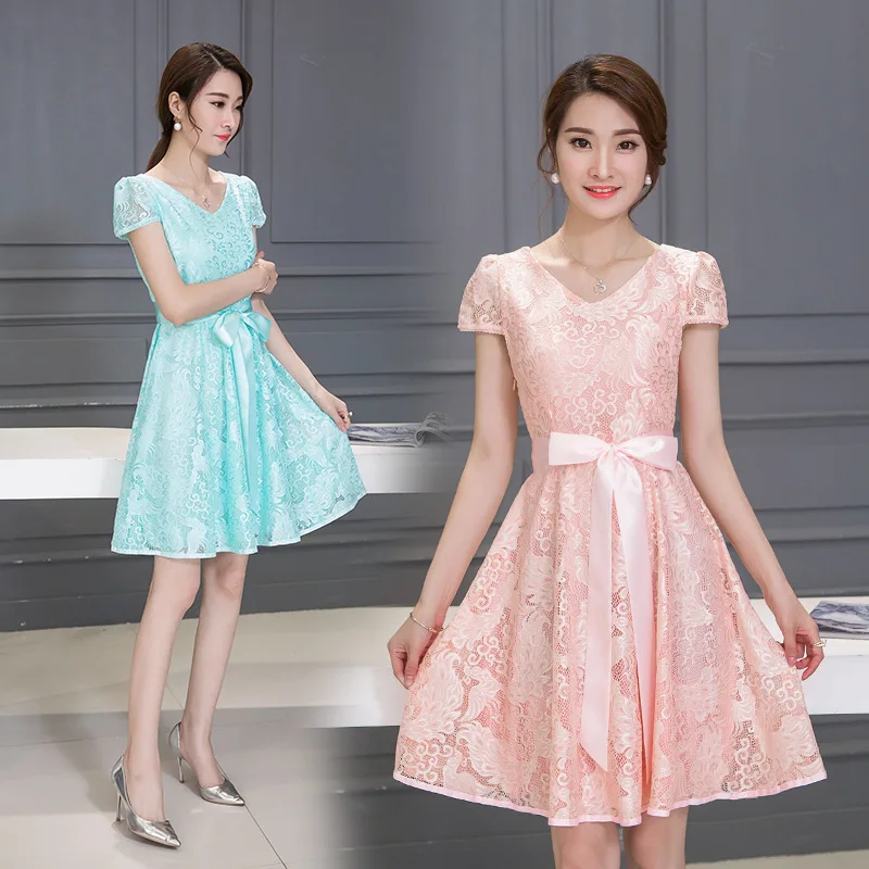 Slimming Summer Wear New Style Korean-style Slim Fit Ladies' Dress Mid-length Lace Chiffon Dress 3-28
Slimming Summer Wear New Style Korean-style Slim Fit Ladies' Dress Mid-length Lace Chiffon Dress 3-28