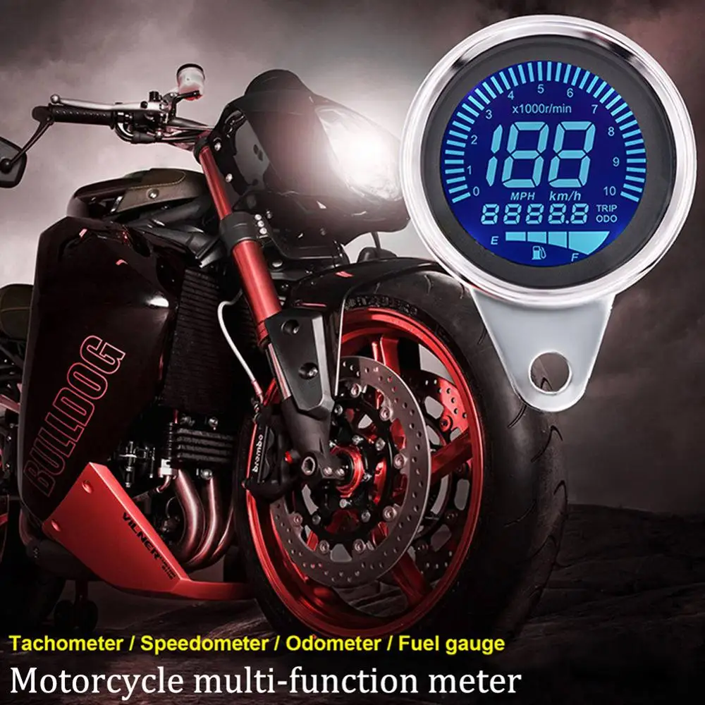 Universal Digital LCD Screen Motorcycle Speedometer Odometer Techometer Fuel Gauge for 1-4 Cylinders 7 Color velocнmetro moto
Universal Digital LCD Screen Motorcycle Speedometer Odometer Techometer Fuel Gauge for 1-4 Cylinders 7 Color velocнmetro moto