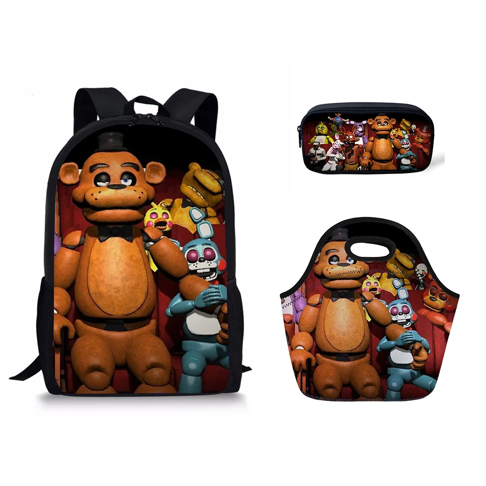 3PCs/Set School Bags Five Nights At Freddys Prints Pattern Primary Students School Backpacks Children's Bookbag Mochila
3PCs/Set School Bags Five Nights At Freddys Prints Pattern Primary Students School Backpacks Children's Bookbag Mochila