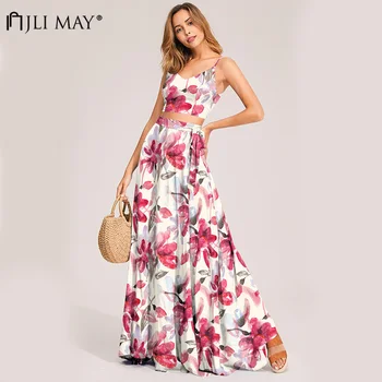 JLI MAY Sexy Floral Print Two Piece Set Tops and Skirt Elegant Women Casual Summer Sundress V-Neck Backless High Waist Split
JLI MAY Sexy Floral Print Two Piece Set Tops and Skirt Elegant Women Casual Summer Sundress V-Neck Backless High Waist Split