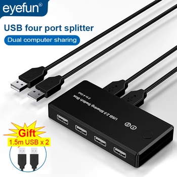 eyefun USB KVM Switch USB 2.0 Switcher 2 Port PCs Sharing 4 Devices for Keyboard Mouse Printer Monitor USB 2.0 Switch Selector
eyefun USB KVM Switch USB 2.0 Switcher 2 Port PCs Sharing 4 Devices for Keyboard Mouse Printer Monitor USB 2.0 Switch Selector