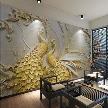 Custom 3d wall paper for living room for walls for living room Embossed golden peacock 3d Mural wallpaper
Custom 3d wall paper for living room for walls for living room Embossed golden peacock 3d Mural wallpaper