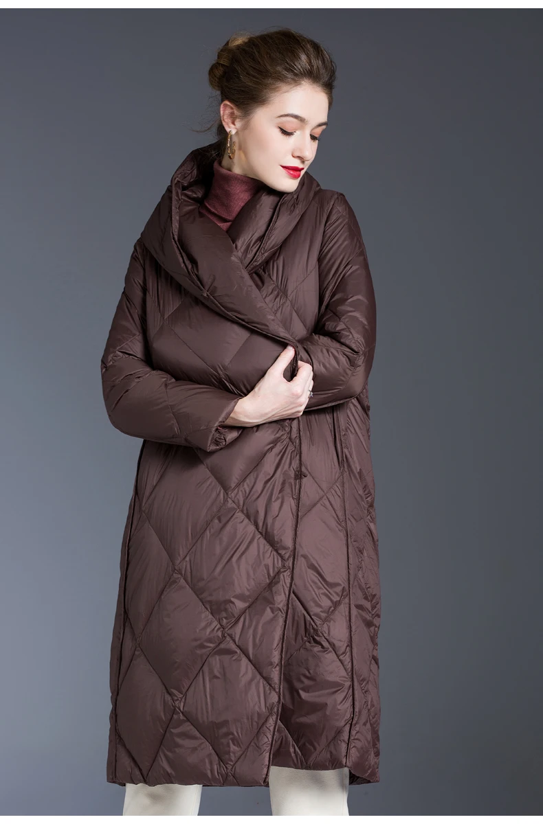 Womens Down Jacket for Women Winter 2020 Light Down Coats Long Warm Puffer Jacket Clothing Hooded Parka Female Loose outerwear