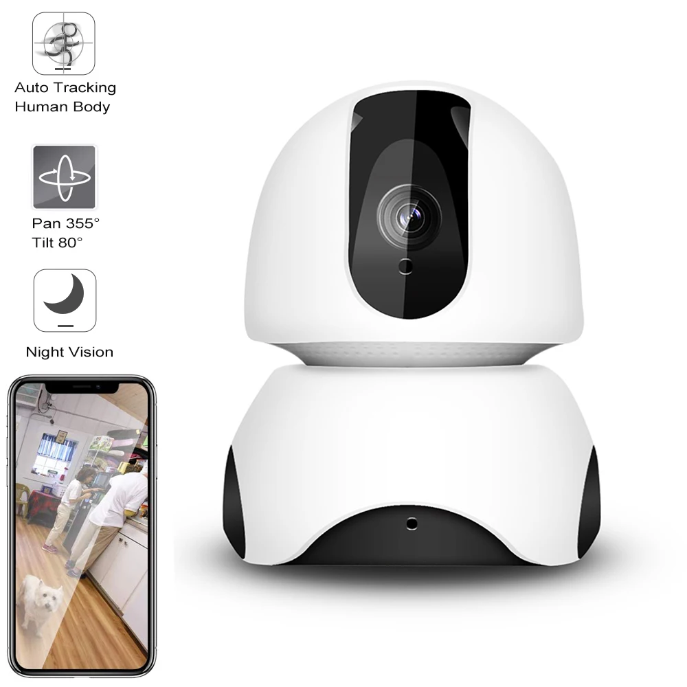 Auto Tracking of Human Body Wireless WiFi Camera Home Security Surveillance IP Camera 720P Night Vision 2-Way Audio Baby Monitor
Auto Tracking of Human Body Wireless WiFi Camera Home Security Surveillance IP Camera 720P Night Vision 2-Way Audio Baby Monitor