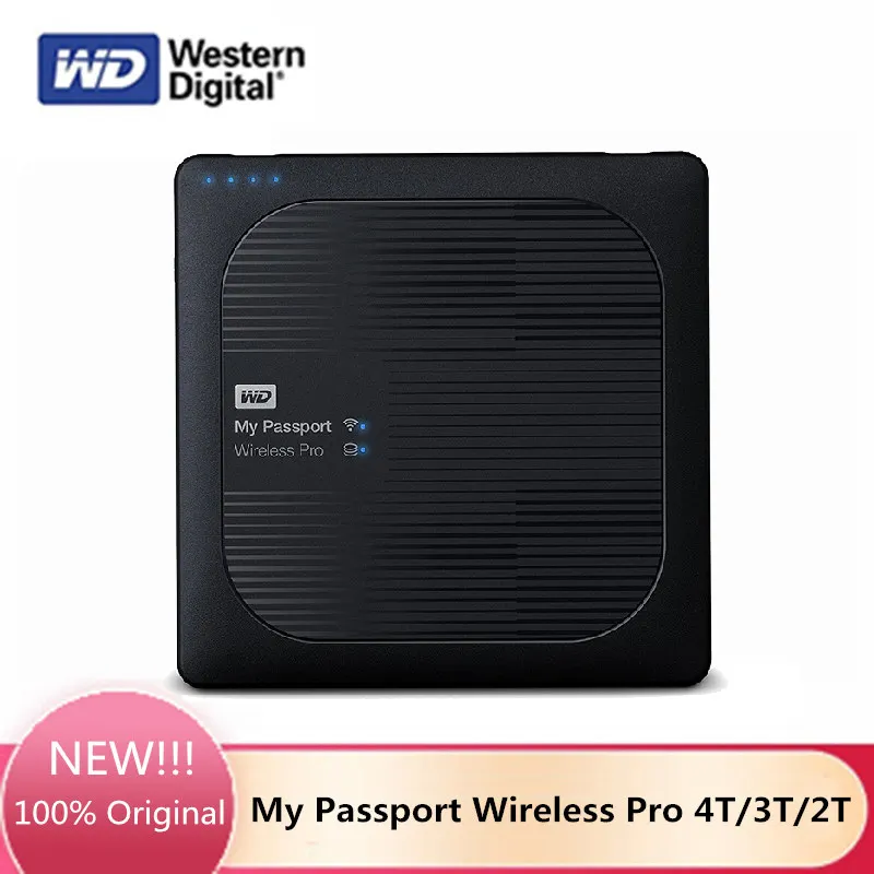 Оригинальный внешний жесткий диск Western Digital WD 4 ТБ 3 2 My Passport Wireless Pro Wireless- WiFi USB 0 |