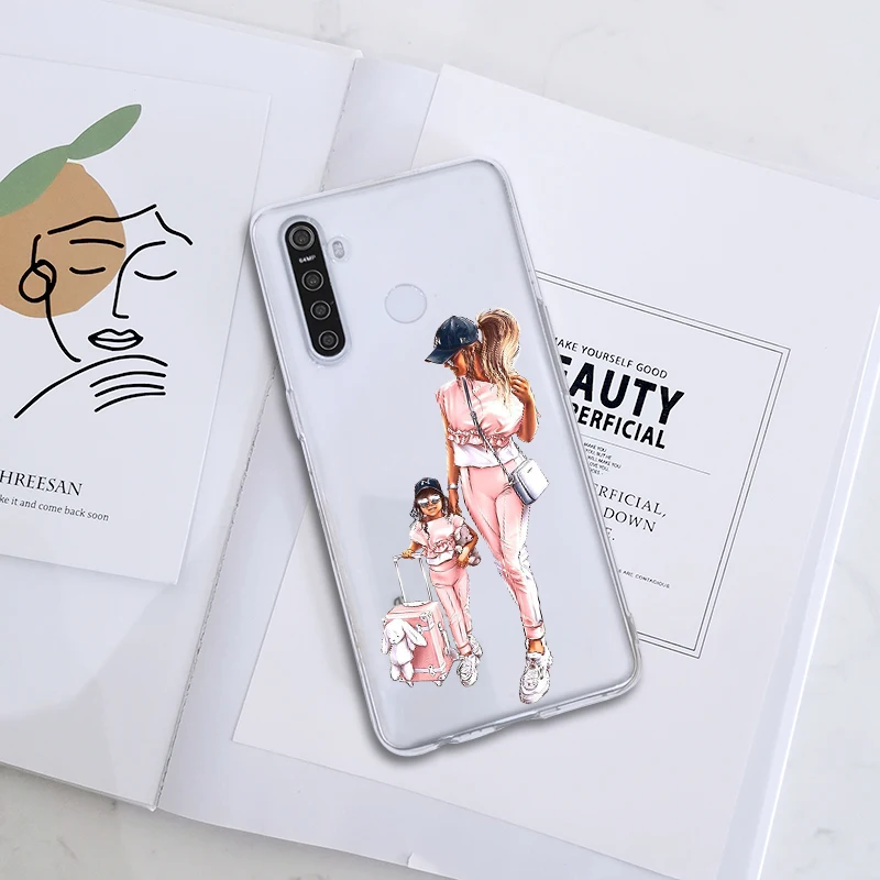 Чехол для телефона Oppo Realme 5 6 X50 X2 Pro мягкая модная черная задняя крышка мамы