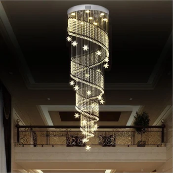 

Modern K9 Crystal Swirl Design Raindrop Chandelier Lighting Flush Mount LED Ceiling Lamp Fixture for bedroom hotel lobby