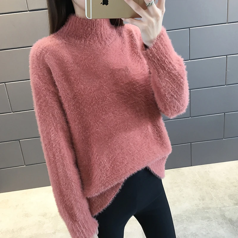 5 Colors Women Long Solid Thick Pullover Women Winter Turtleneck Mohair Knitwear Warm With Long Sleeve Sweaters For Ladies
5 Colors Women Long Solid Thick Pullover Women Winter Turtleneck Mohair Knitwear Warm With Long Sleeve Sweaters For Ladies