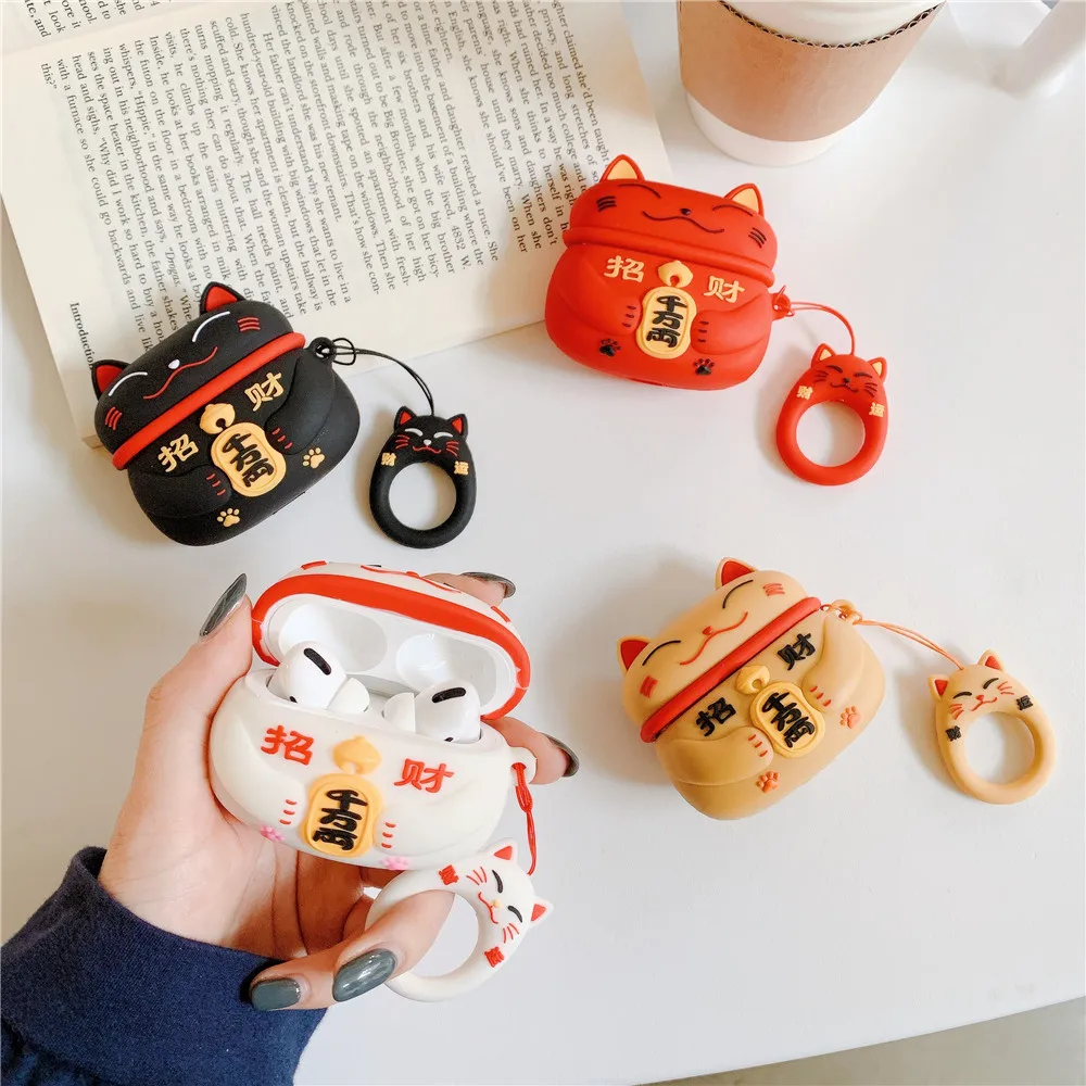 3D Earphone Case For Airpods 1 2 Case Silicone Cartoon lucky-Cat Headphone Cover For Apple Airpods Pro 3 protective cover
3D Earphone Case For Airpods 1 2 Case Silicone Cartoon lucky-Cat Headphone Cover For Apple Airpods Pro 3 protective cover