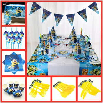 82pcs Minions birthday party supplies kids decorations tablecloth plates cups minions children's party favors gift happy kit set
82pcs Minions birthday party supplies kids decorations tablecloth plates cups minions children's party favors gift happy kit set