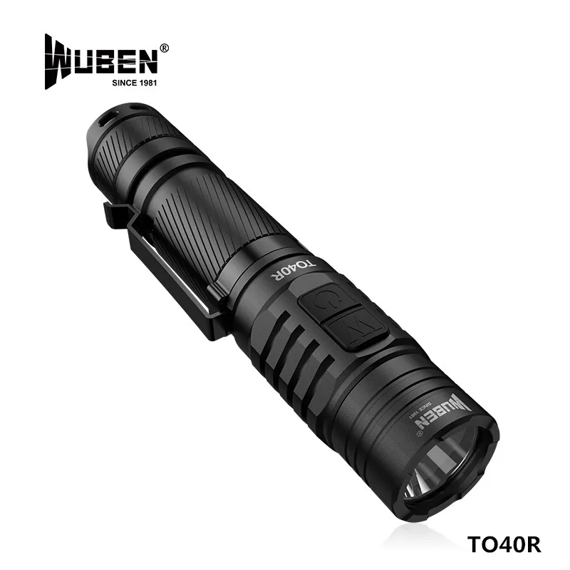 

Wuben TO40R Edc Flashlight Flashlight Micro USB Rechargeable 1200lm High Power Outdoor Flashlight Cree XPL with 18650 Battery