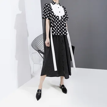 Black Dot Printed Shirt Dress Women Fashion Slim Elegant Turn Down Collae Short Sleeve Patchwork Midi Dress Plus Size
Black Dot Printed Shirt Dress Women Fashion Slim Elegant Turn Down Collae Short Sleeve Patchwork Midi Dress Plus Size