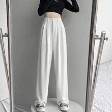 Casual High Waist Loose Wide Leg Pants for Women Spring Summer New Loose Female Floor-Length White Suits Pants Ladies Trousers
Casual High Waist Loose Wide Leg Pants for Women Spring Summer New Loose Female Floor-Length White Suits Pants Ladies Trousers