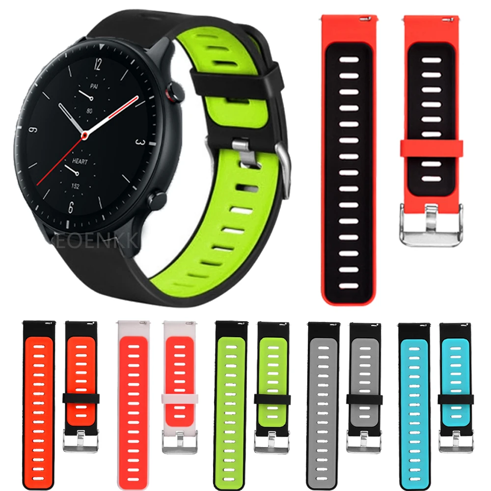 

For Huami Amazfit GTR 2 2e Silicone Watchband Bracelet For Amazfit GTR 47mm Pace Stratos 3 2 2s GTR2 Watch Strap 22mm Wrist Band