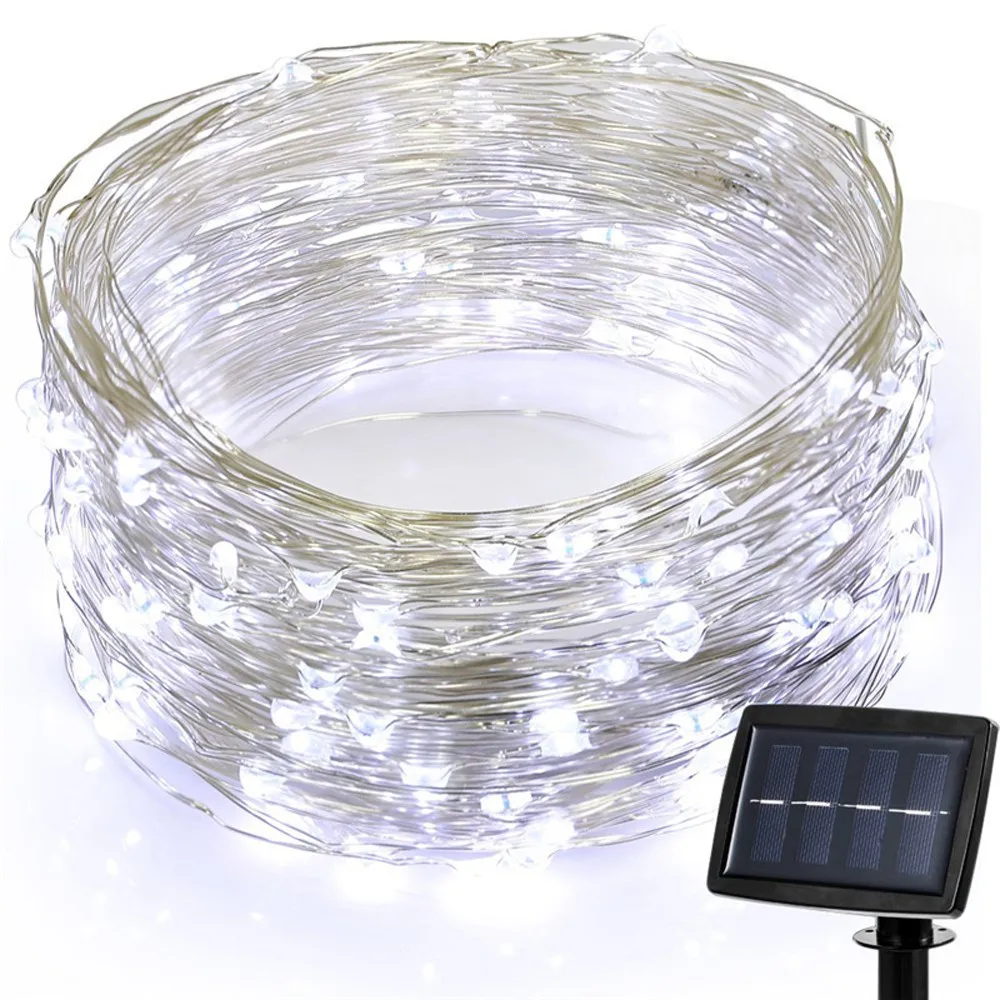 8 Light Modes 100 LEDs Warm White Solar String Light For Home Garden Copper Wire Light String Fairy Outdoor Solar Powered Light
8 Light Modes 100 LEDs Warm White Solar String Light For Home Garden Copper Wire Light String Fairy Outdoor Solar Powered Light