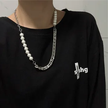 KMVEXO 2020 New Design Punk Titanium Steel Hip Hop Long Chains Simulated Pearl Necklace For Women Female Men Jewelry Couple Gift
KMVEXO 2020 New Design Punk Titanium Steel Hip Hop Long Chains Simulated Pearl Necklace For Women Female Men Jewelry Couple Gift