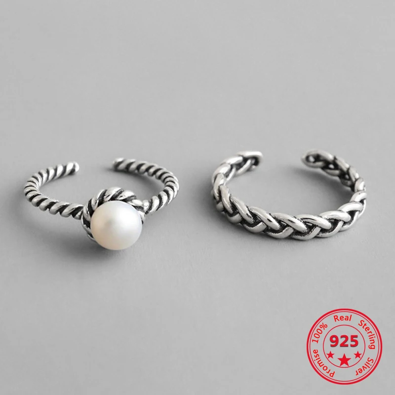925 Sterling Silver 2019 Fashion Vintage Silver Woven Twisted Natural Pearl Open Rings for Women Jewelry Accessories 
925 Sterling Silver 2019 Fashion Vintage Silver Woven Twisted Natural Pearl Open Rings for Women Jewelry Accessories