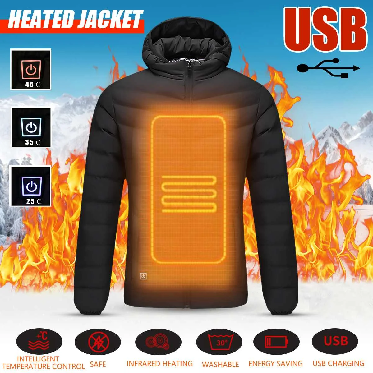 Men Women Electric Heated Jacket USB Heating Coat Winter Thermal Warm Cloth Feather Plus Size Hiking Hunting Fishing Warm Vest
Men Women Electric Heated Jacket USB Heating Coat Winter Thermal Warm Cloth Feather Plus Size Hiking Hunting Fishing Warm Vest