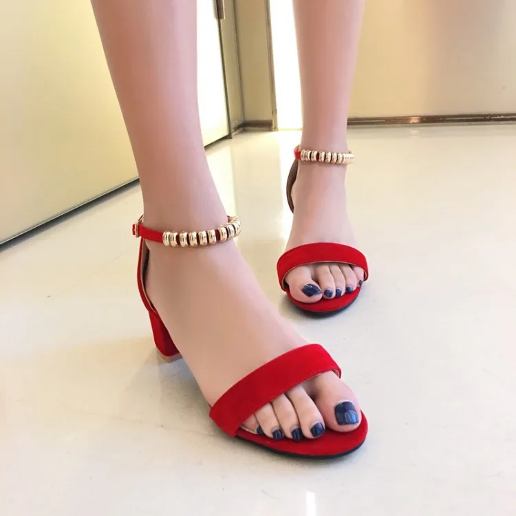 Big Size 11 12 13 high heels sandals women shoes woman summer ladies Suede thick heel metal decoration with middle heel
Big Size 11 12 13 high heels sandals women shoes woman summer ladies Suede thick heel metal decoration with middle heel