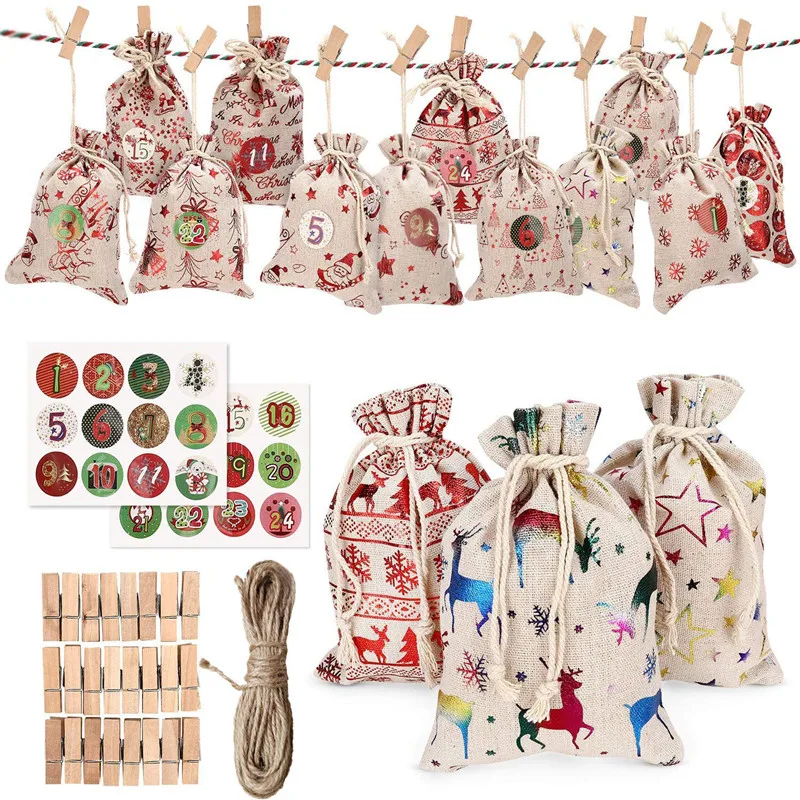 Storage Christmas Calendar Countdown Pouches Candy Diy Gift Bag 24pcs Numbers
Storage Christmas Calendar Countdown Pouches Candy Diy Gift Bag 24pcs Numbers