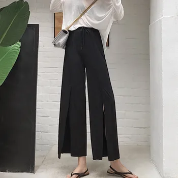 Summer Women's Loose Pants High Waist Line Solid Color Lace-up Wide-Leg Ripped Trousers Palazzo
Summer Women's Loose Pants High Waist Line Solid Color Lace-up Wide-Leg Ripped Trousers Palazzo