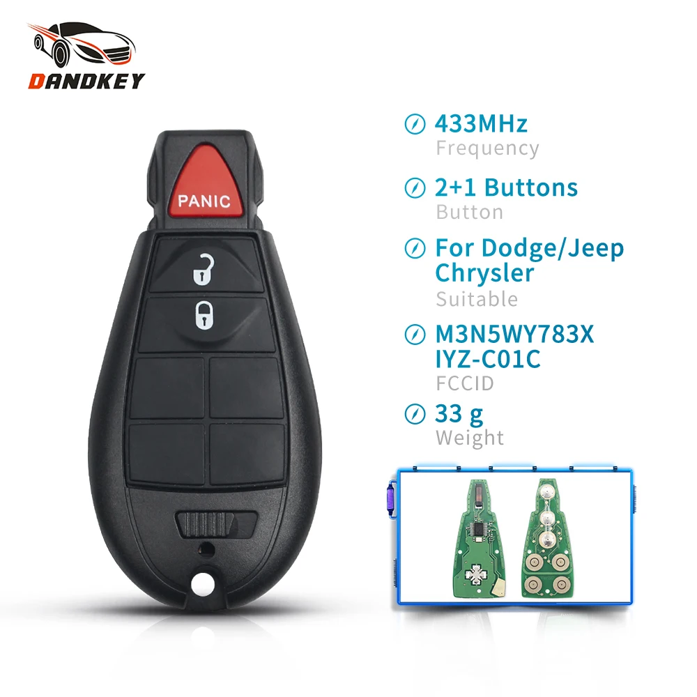Dandkey умный дистанционный ключ без ключа 433 МГц 3/4/5/6/7 кнопки для Dodge 08-14 Grand Caravan 09-13