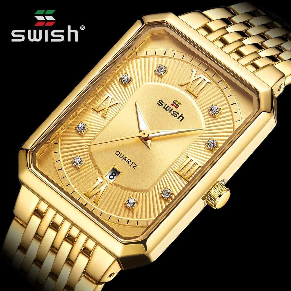 Модные золотые часы для мужчин Топ бренд класса люкс мужские креативные