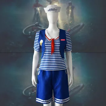 Cosplay Costume Stranger Things Season 3 Steve Cosplay Costumes Ice Cream Shop Robin Navy Uniform Cosplay Uniform 
Cosplay Costume Stranger Things Season 3 Steve Cosplay Costumes Ice Cream Shop Robin Navy Uniform Cosplay Uniform