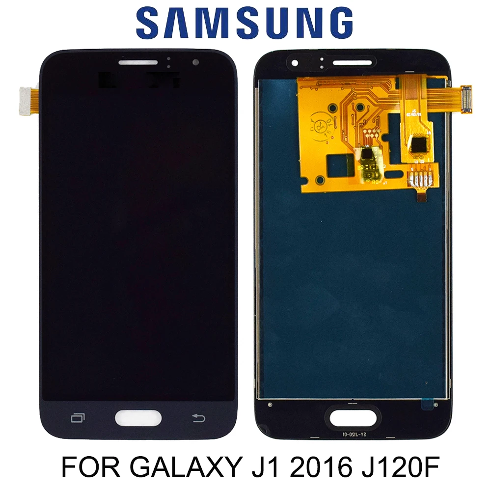 Сенсорный ЖК дисплей для Samsung Galaxy J1 2016 с регулировкой яркости J120 J120H J120FN J120F J120M 4 3