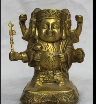 zhmui880062726<<+++4" China Fengshui Brass Stand Smile 3 Face Mammon Deity Wealth Money Bag Statue
zhmui880062726<<+++4" China Fengshui Brass Stand Smile 3 Face Mammon Deity Wealth Money Bag Statue